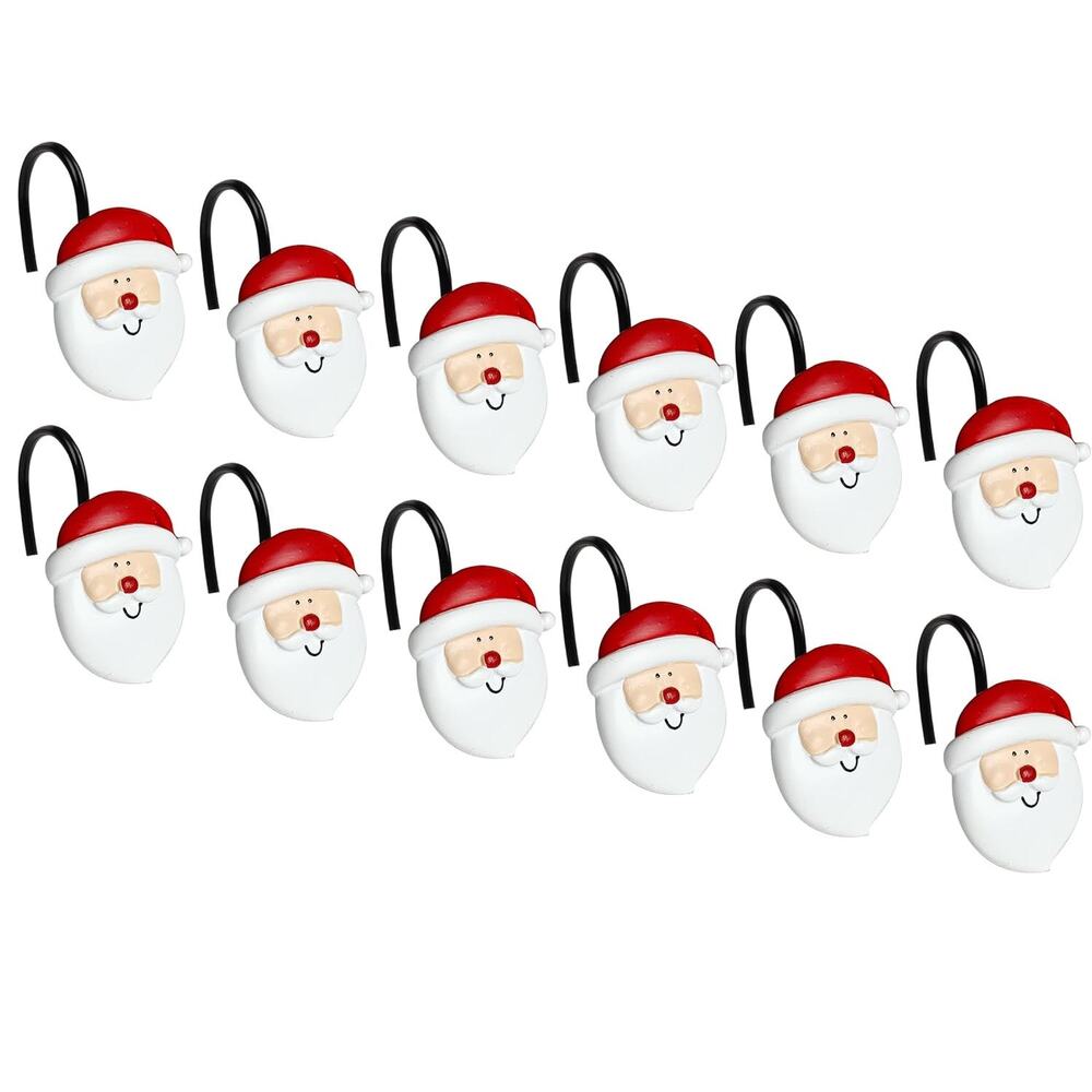 Christmas Santa Shower Resin Hooks Set of 12